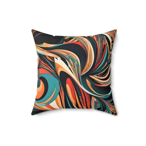 Wavy Abstract Pattern Pillow – Soft Polyester - Dipaliz - Throw Pillows