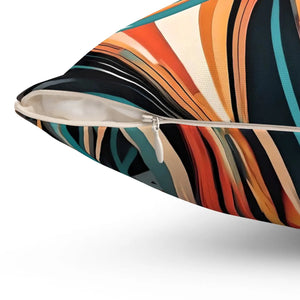 Wavy Abstract Pattern Pillow – Soft Polyester - Dipaliz - Throw Pillows