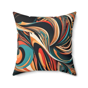 Wavy Abstract Pattern Pillow – Soft Polyester - Dipaliz - Throw Pillows