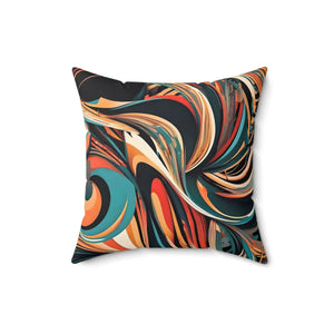 Wavy Abstract Pattern Pillow – Soft Polyester - Dipaliz - Throw Pillows