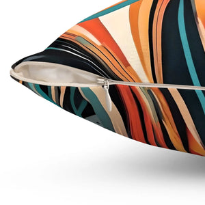 Wavy Abstract Pattern Pillow – Soft Polyester - Dipaliz - Throw Pillows