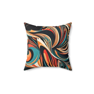 Wavy Abstract Pattern Pillow – Soft Polyester - Dipaliz - Throw Pillows