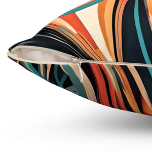 Wavy Abstract Pattern Pillow – Soft Polyester - Dipaliz - Throw Pillows