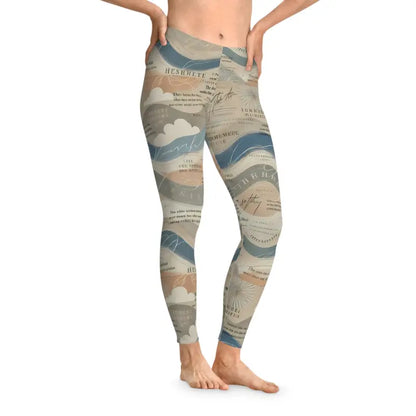 Get Ready to Rock: Wavy Abstract Pattern Stretchy Leggings - Xs / Seam Thread Color Automatically Matched Design