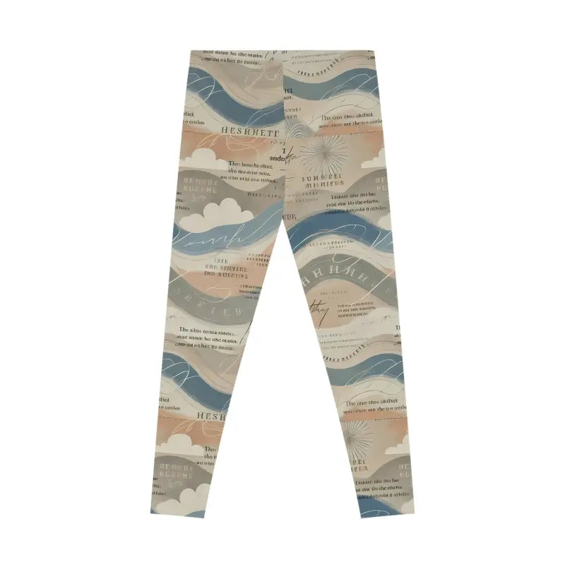 Get Ready to Rock: Wavy Abstract Pattern Stretchy Leggings