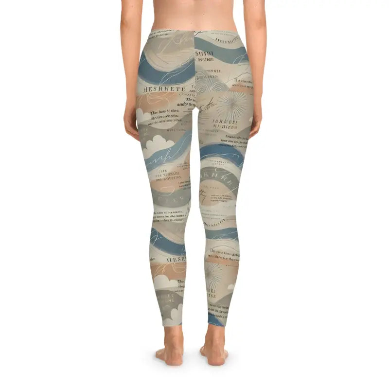 Get Ready to Rock: Wavy Abstract Pattern Stretchy Leggings