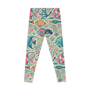 Stunning Fish Themed Stretchy Leggings - Activewear - Dipaliz