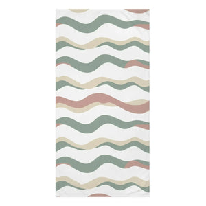 Wavy Pastel Beach Towel – Blush Cotton Wrap - Dipaliz - Towels