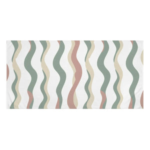 Wavy Pastel Beach Towel – Blush Cotton Wrap - Dipaliz - Towels
