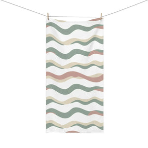 Wavy Pastel Beach Towel – Blush Cotton Wrap - Dipaliz - Towels