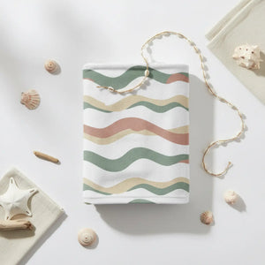 Wavy Pastel Beach Towel – Blush Cotton Wrap - Dipaliz - Towels