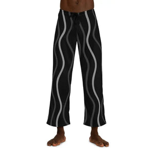 Pajama Pants Wavy Vertical Stripes Loungewear - Dipaliz - Pajamas