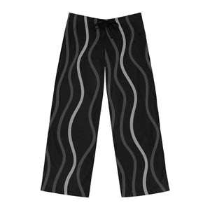 Pajama Pants Wavy Vertical Stripes Loungewear - Dipaliz - l / White Stitching - Pajamas