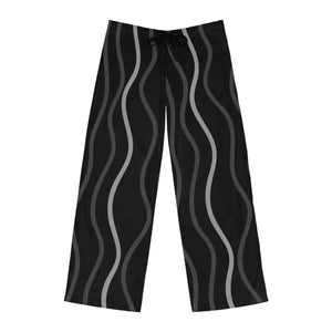 Pajama Pants Wavy Vertical Stripes Loungewear - Dipaliz - m / White Stitching - Pajamas