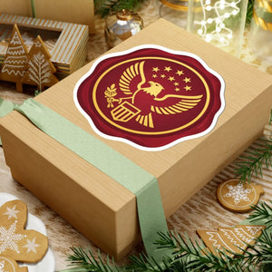 Wax Seal Eagle Kiss-cut Sticker - Vintage Patriotic Emblem Laptop Decal - Decorative Stickers