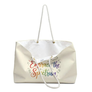 Spacious Rainbow Travel Tote - Cotton Rope Weekender - Dipaliz - Luggage & Bags