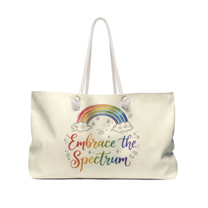 Spacious Rainbow Travel Tote - Cotton Rope Weekender - Dipaliz - Luggage & Bags