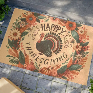 Turkey Thanksgiving Doormat - Tufted Coir Coconut Fiber - Dipaliz - 24’’ x 16’’ - Door Mats