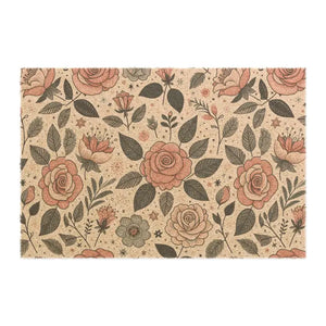 Charming Pastel Rose Doormat - Tufted Coir Coconut - Dipaliz - 24’’ x 16’’ - Door Mats