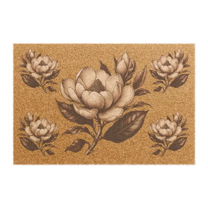 Large Magnolia Tufted Coir Doormat - Elegant Durable Entry - Dipaliz - 24’’ x 16’’ - Door Mats