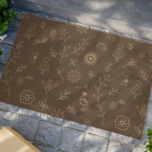 Fun Tufted Coir Coconut Doormat with Flowers Animals - Dipaliz - 24’’ x 16’’ - Door Mats