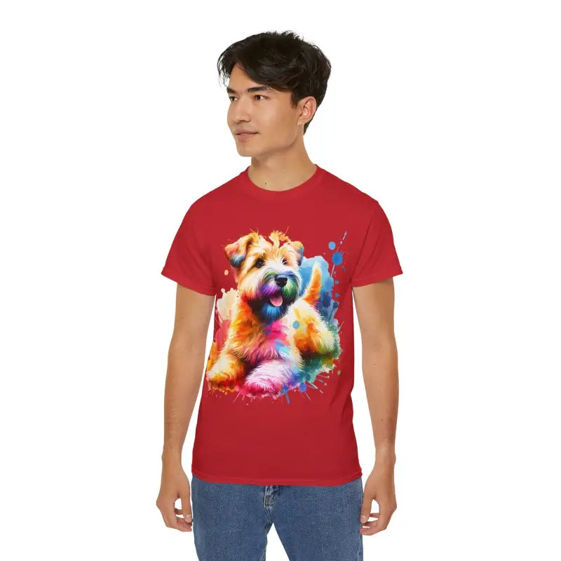 Wheaten Terrier Unisex Ultra Cotton Tee: Paw-some Style! - Red / s T-shirt