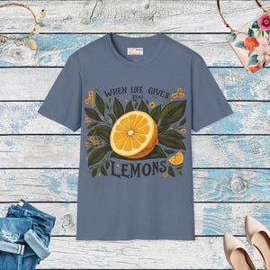 Lemons Unisex Softstyle Tee - Inspirational Comfort - Dipaliz - Heather Indigo / s - T-shirts