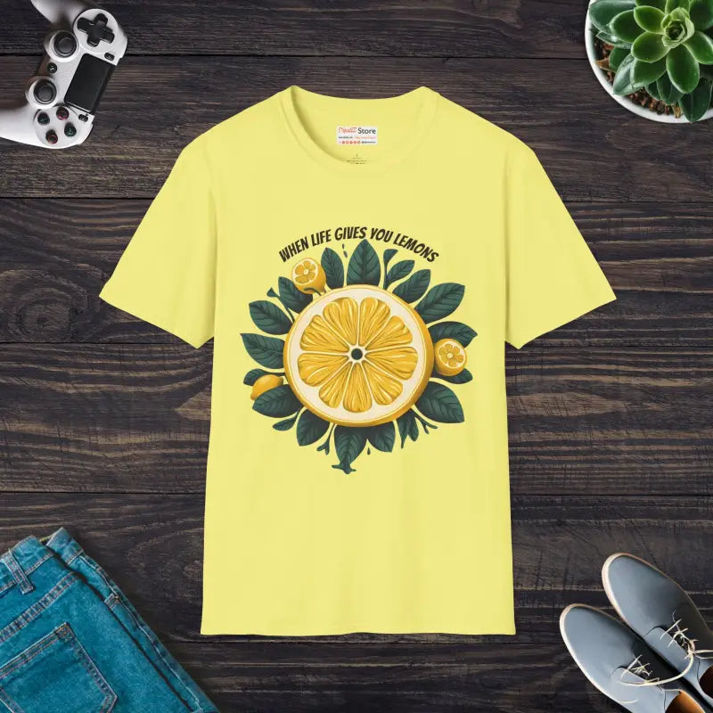 Unisex Softstyle T-shirt with Sliced Lemon Style - Cornsilk / s T-shirt