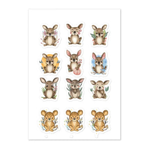 Cute Animal Sticker Sheet - Hand Drawn Vibrant Designs - Dipaliz - Decorative Stickers