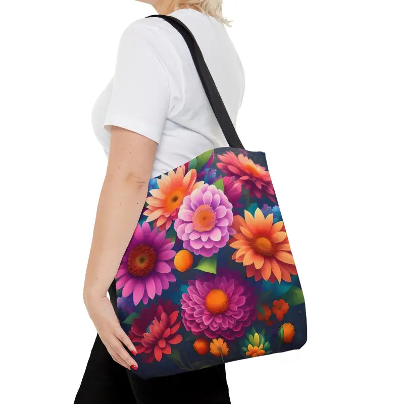 Whimsical Aop Tote Bag - Colorful Flower Fun! - Medium Bags