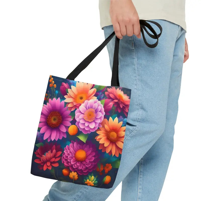 Whimsical Aop Tote Bag - Colorful Flower Fun! - Small Bags