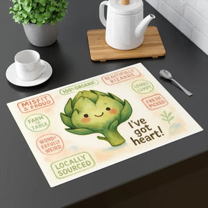 Whimsical Artichoke Placemat - Cute Kitchen Decor - Dipaliz - 18’’ × 14’’ - Placemats