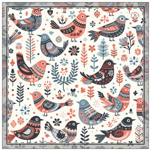 Whimsical Bird Napkins Set - Colorful Floral Table Decor - Dipaliz - 18’’ × / 4-piece Set - Cloth