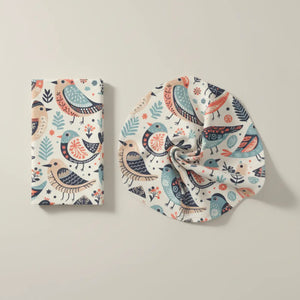 Whimsical Bird Pattern Cloth Napkins Set - Dipaliz