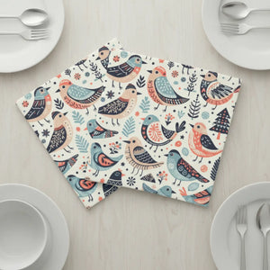 Whimsical Bird Pattern Cloth Napkins Set - Dipaliz