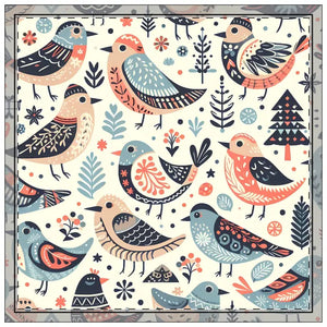 Whimsical Bird Pattern Cloth Napkins Set - Eco-friendly - Dipaliz - 18’’ × / 4-piece Set