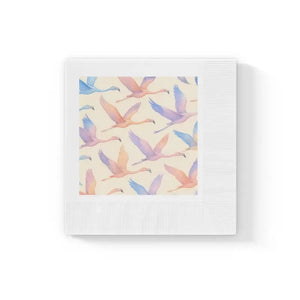 Premium Elegant Dining Napkins - Whimsical Bird Design - Dipaliz - 6.5’’ x / White / 50 Pcs - Paper