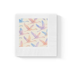 Premium Elegant Dining Napkins - Whimsical Bird Design - Dipaliz - 6.5’’ x / White / 100 Pcs - Paper