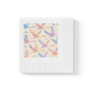 Premium Elegant Dining Napkins - Whimsical Bird Design - Dipaliz - 4.8’’ x / White / 50 Pcs - Paper