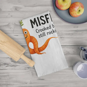 Whimsical Carrot Tea Towel - Colorful Kitchen Decor - Dipaliz - White / 28’’ × - Towels