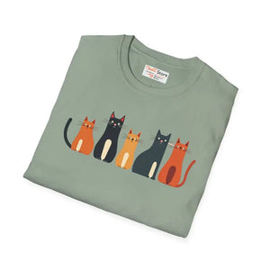 Whimsical Cat Softstyle T-shirt - Cute Lovers Gift - Dipaliz - T-shirts