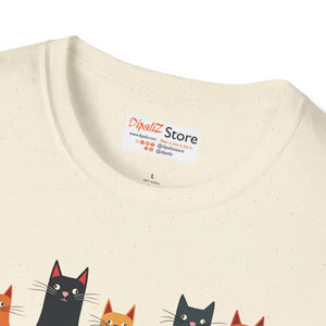 Whimsical Cat Softstyle T-shirt - Cute Lovers Gift - Dipaliz - T-shirts