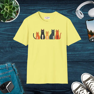 Whimsical Cat Softstyle T-shirt - Cute Lovers Gift - Dipaliz - s / Cornsilk - T-shirts