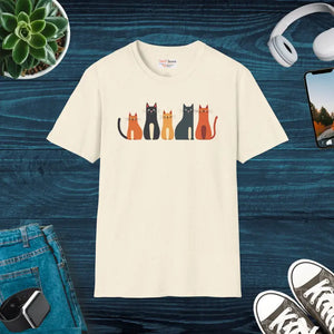 Whimsical Cat Softstyle T-shirt - Cute Lovers Gift - Dipaliz - s / Natural - T-shirts