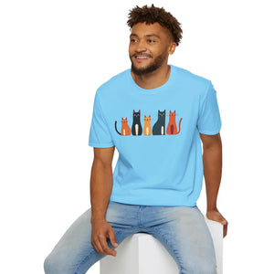 Whimsical Cat Softstyle T-shirt - Cute Lovers Gift - Dipaliz - T-shirts