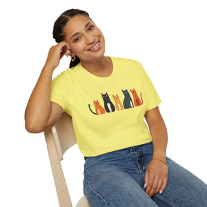 Whimsical Cat Softstyle T-shirt - Cute Lovers Gift - Dipaliz - T-shirts