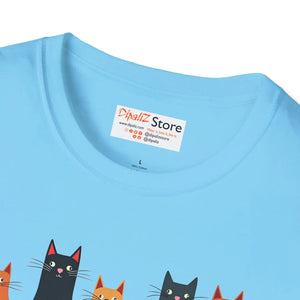 Whimsical Cat Softstyle T-shirt - Cute Lovers Gift - Dipaliz - T-shirts
