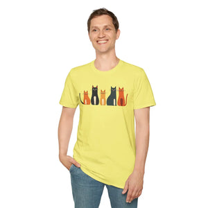 Whimsical Cat Softstyle T-shirt - Cute Lovers Gift - Dipaliz - T-shirts
