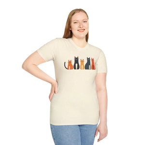 Whimsical Cat Softstyle T-shirt - Cute Lovers Gift - Dipaliz - T-shirts
