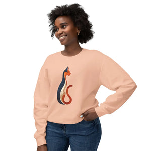 Whimsical Cat Unisex Lightweight Crewneck Sweatshirt - Dipaliz - Sweatshirts - s